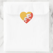 Autocollant de coeur du drapeau du Bhoutan (Sac)