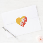 Autocollant de coeur du drapeau du Bhoutan (Enveloppe)