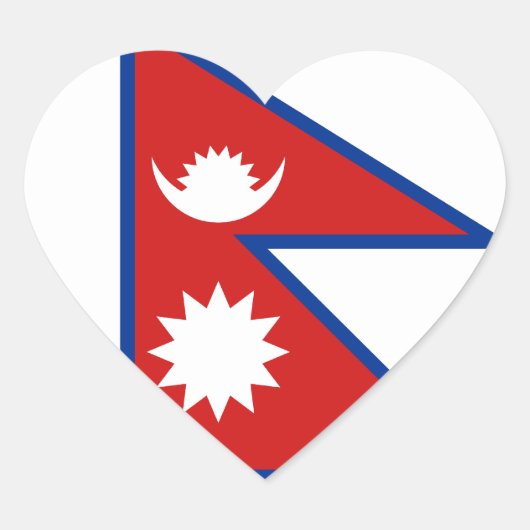 Autocollant de coeur du drapeau du Népal (Devant)