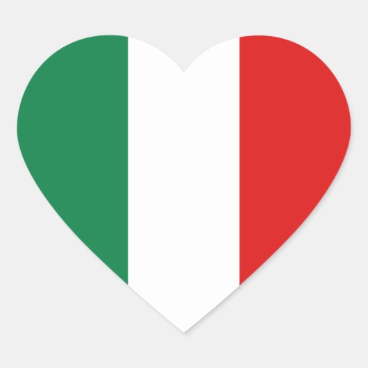 Autocollant de coeur du drapeau italien (Devant)