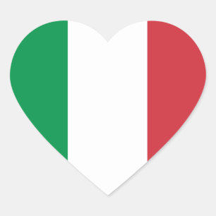 Autocollant de coeur du drapeau italien