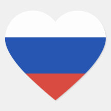 Autocollant de coeur du drapeau russe