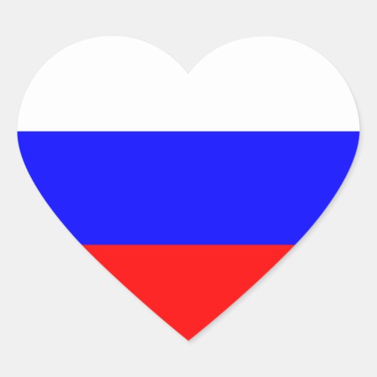 Autocollant de coeur du drapeau russe (Devant)