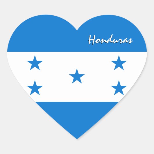 Autocollant de coeur du Honduras, Drapeau patrioti (Devant)