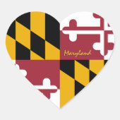 Autocollant de coeur du Maryland, drapeau patrioti (Devant)