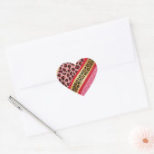Autocollant de coeur Empreinte de léopard gras ros (Enveloppe)
