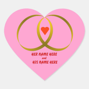 AUTOCOLLANT DE COEUR ET D'ANNEAU