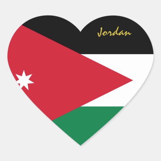 Autocollant de cœur jordanien, drapeau jordanien p (Devant)