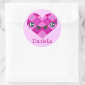 Autocollant de coeur Kawaii Jacquard de nom person (Sac)