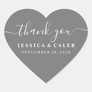 Autocollant de cœur Merci pour le couple
