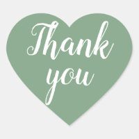 Autocollant de coeur minimaliste simple merci vert