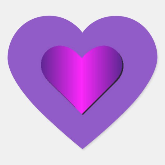 Autocollant de coeur pourpre (Devant)