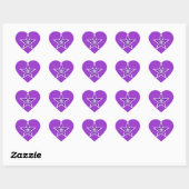 Autocollant de coeur pourpre étoile (Feuille)