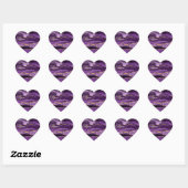 Autocollant de coeur Purple Gold Parties scintilla (Feuille)