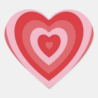 autocollant de coeur rétro tendance rouge