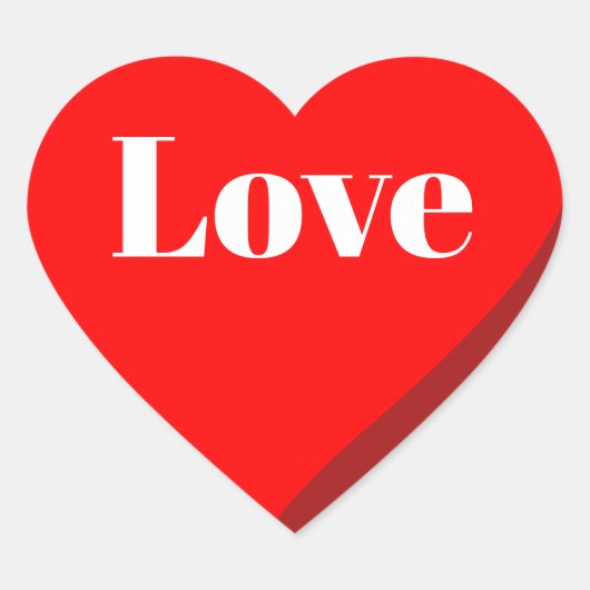 Autocollant de coeur rouge 3D Love (Devant)