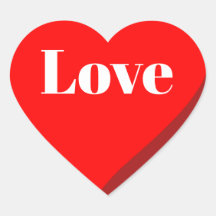 Autocollant de cœur rouge 3D Love