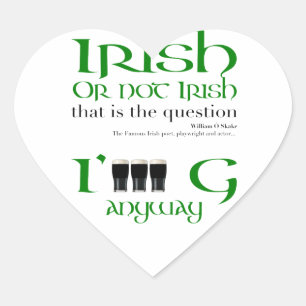 Autocollant de coeur St Patrick d'origine irlandai