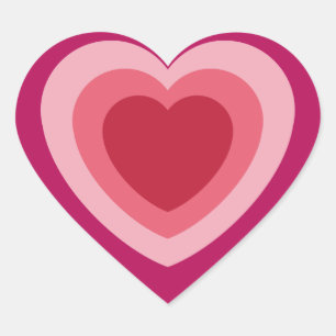 Autocollant de coeur super rouge rose