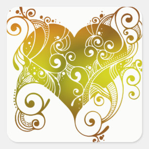 Autocollant de coeur tribal
