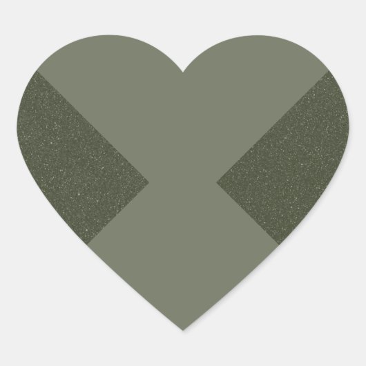 Autocollant de coeur vert mousse apaisé (Devant)