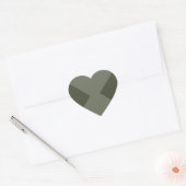 Autocollant de coeur vert mousse apaisé (Enveloppe)