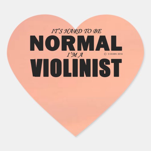 Autocollant de coeur violoniste normal (Devant)