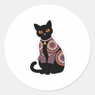 Autocollant de collier à cloche pour chat noir Man