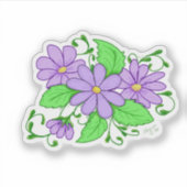 Autocollant de conception artistique à fleurs viol (Devant)