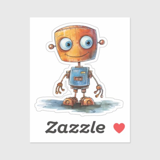 Autocollant de conception de robot fantaisiste #4 (Feuille)