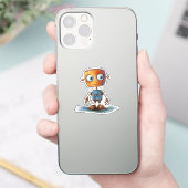 Autocollant de conception de robot fantaisiste #4 (Téléphone)