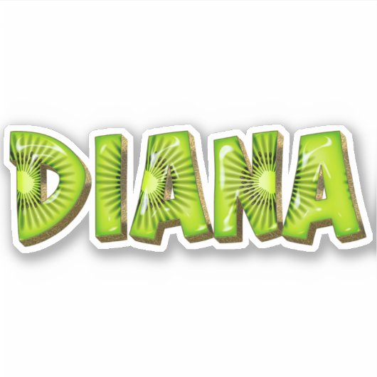 Autocollant de conception Kiwi Diana Name Sticker (Devant)