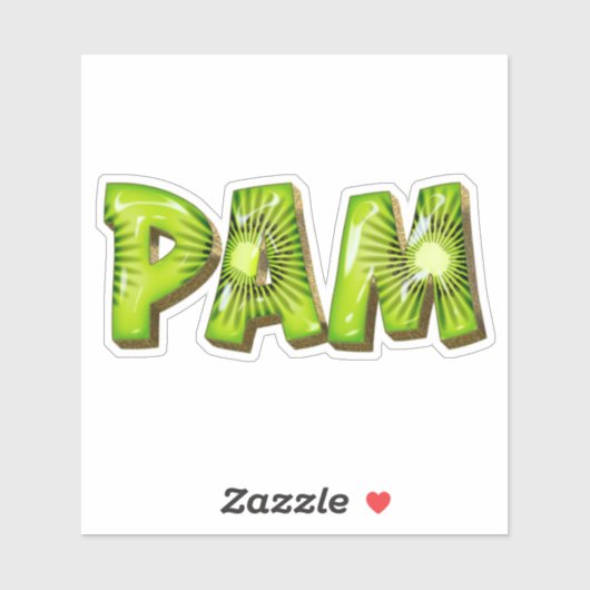 Autocollant de conception Kiwi Pam Name (Feuille)