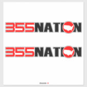 Autocollant de conception standard 355Nation (Feuille)