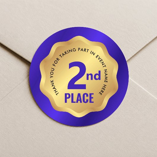 Autocollant de concours de médaille de 2e place Bl