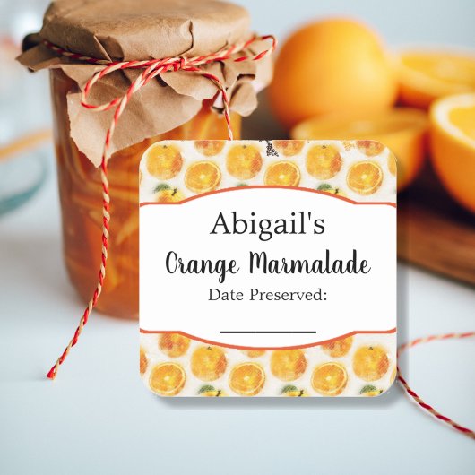 Autocollant de conserve Orange Fruit