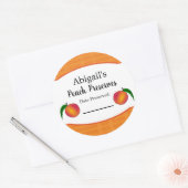 Autocollant de conserve rond pêche fruit (Enveloppe)