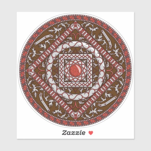 Autocollant de contour Aries Mandala (Feuille)