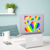 Autocollant de contour d'arc-en-ciel (Ordinateur portable sur le bureau)