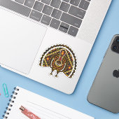 Autocollant de contour de dinde d'automne (Ordinateur portable avec iPhone)