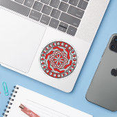 Autocollant de contour de machine rouge (Ordinateur portable avec iPhone)