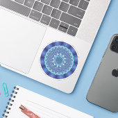 Autocollant de contour de mandala d'eau (Ordinateur portable avec iPhone)