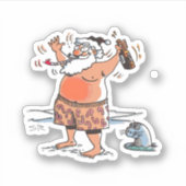 Autocollant de contour de Père Noël ivre (Devant)