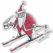 Autocollant de contour de ski de Père Noël (Devant)