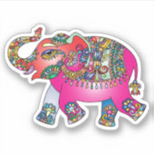 autocollant de contour d'éléphant rose (Devant)