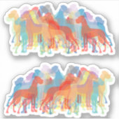 Autocollant de contour Grands Danois Coloré (Devant)