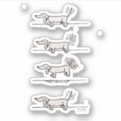 Autocollant de contour gris Dachshund (Devant)