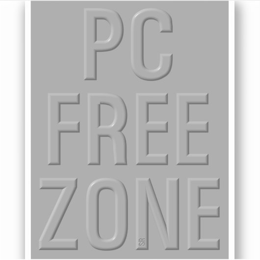 Autocollant de contour gris de zone libre de PC (Devant)
