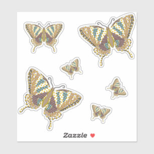 Autocollant de contour Papillon Azteque