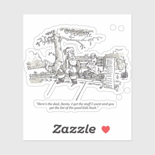 Autocollant de contour père Noël Bad Bad Kid (Feuille)